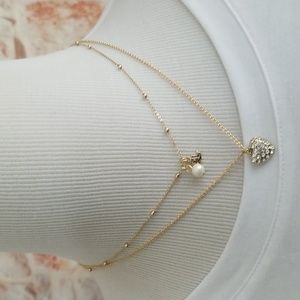 New Ralph Lauren Double Row Pendant Necklace